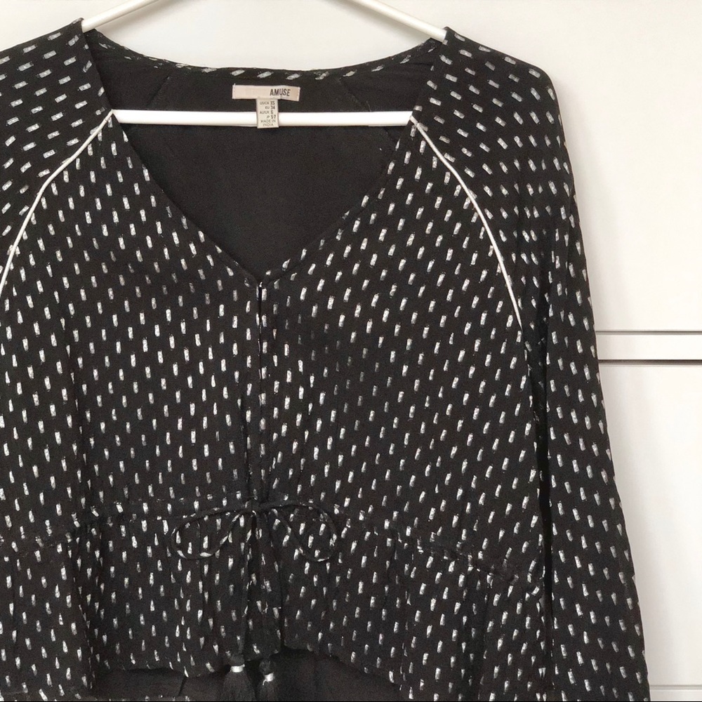 Amuse Society cinch waist blouse
